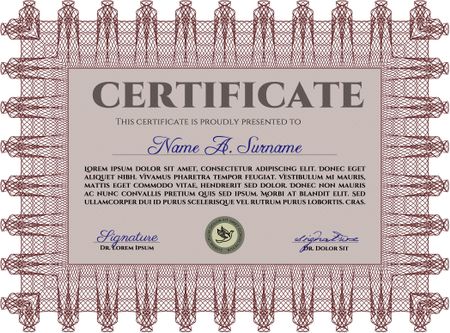 Red Vector certificate template.