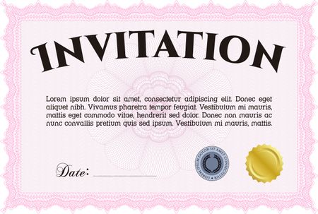 Pink invitation template