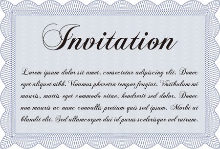 Blue invitation template