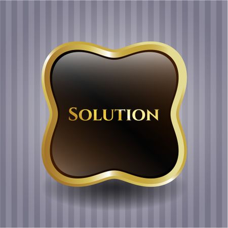 Solution gold shiny badge