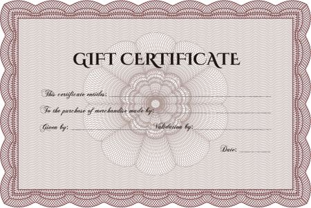 Red gift certificate template