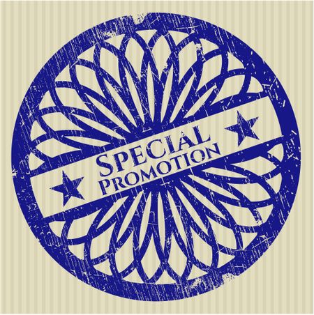 Special promotion blue rubber grunge stamp