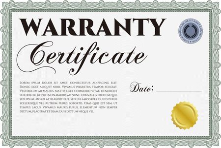 Warranty certificate template