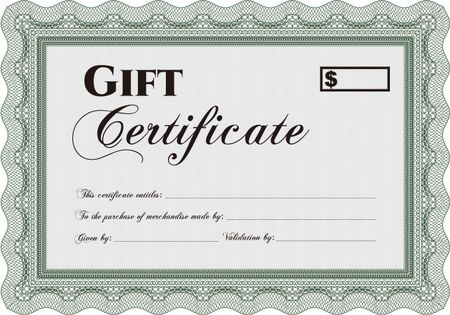 Green gift certificate template