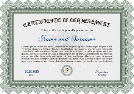 Certificate template. Vector certificate template.Lovely design. With complex background. 
