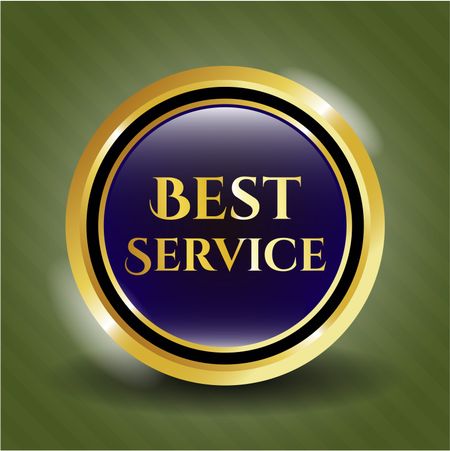 Best service gold shiny badge
