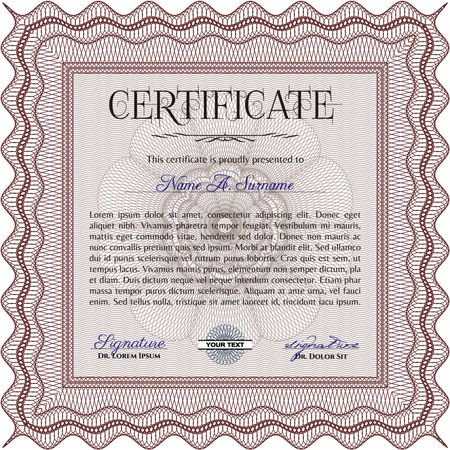 Certificate template. Vector pattern that is used in money and certificate.With complex background. Complex design. 