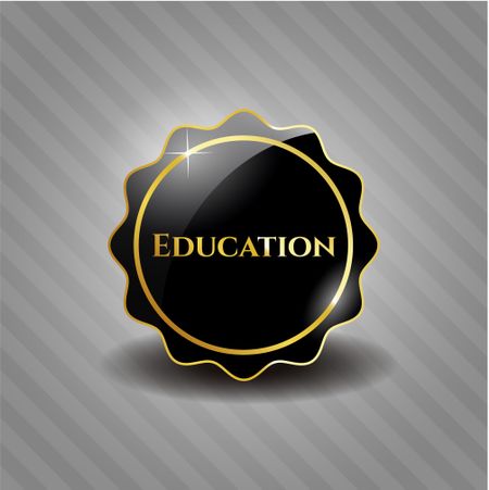 Education black shiny emblem