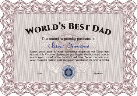 World's best dad award template