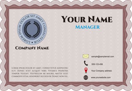 Red vintage business card template