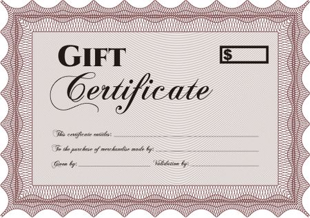 Red gift certificate template