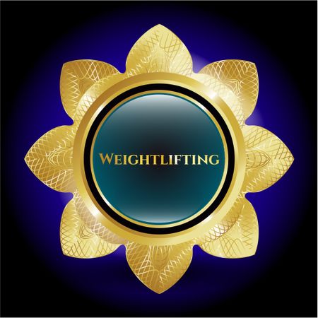 Weightlifting golden shiny flower