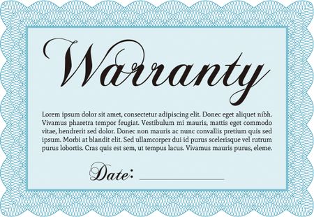 Warranty certificate template