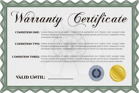 Green warranty certificate 