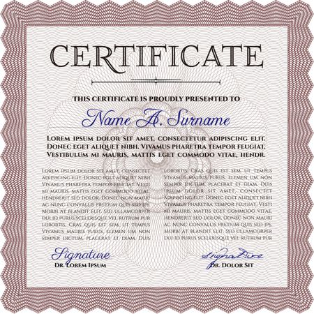 Certificate of achievement template. Printer friendly. Superior design. Frame certificate template Vector.
