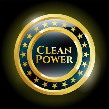Clean power gold shiny emblem