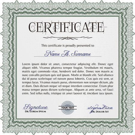 Certificate of achievement. Vector pattern that is used in currency and diplomas.With complex linear background. Good design.