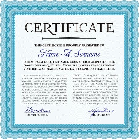 Certificate of achievement template. Customizable, Easy to edit and change colors.With great quality guilloche pattern. Good design. 