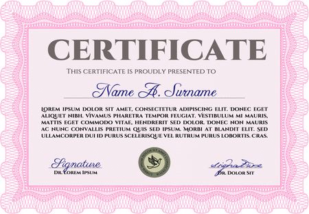 Certificate of achievement. Complex design. Complex background. Frame certificate template Vector.