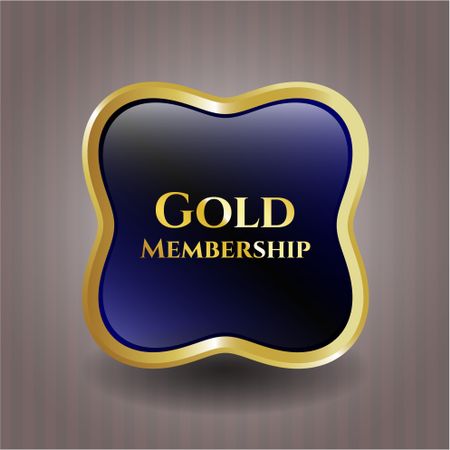 Gold membership blue shiny badge