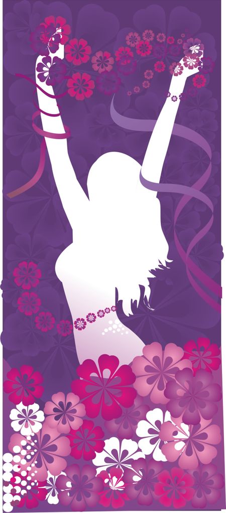 Female silhouette within an abstract floral concept