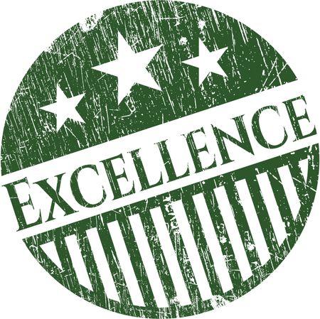 Excellence green rubber stamp