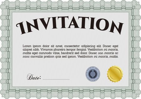 Green invitation template