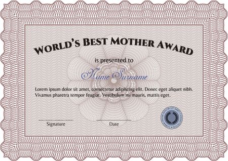 World's best mother award (red color)