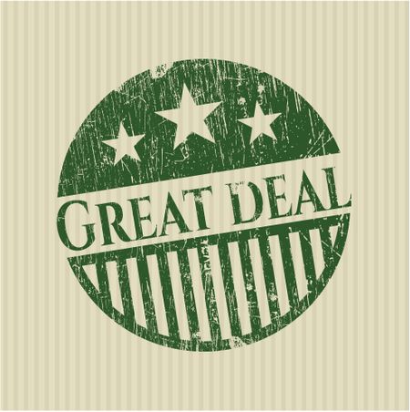 Green great deal rubber stamp