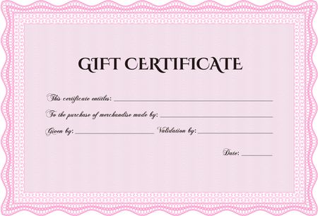 Pink certificate template