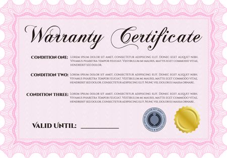 Template Warranty certificateIt includes background. Very Customizable. Complex border. 
