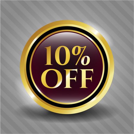 10% off gold shiny emblem