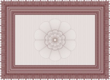 Diploma template. Elegant design. Vector pattern that is used in money and certificate.With great quality guilloche pattern. 