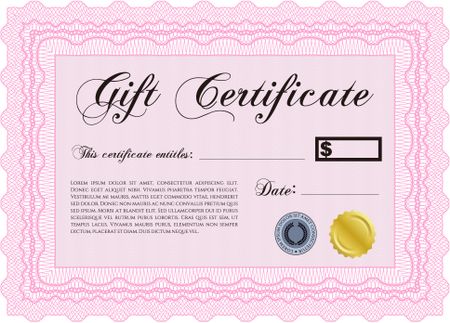 Pink gift certificate