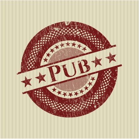 Red pub rubber stamp