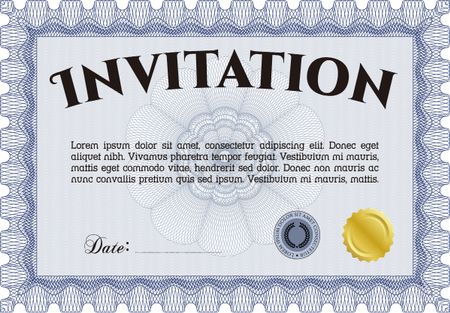 Blue invitation template