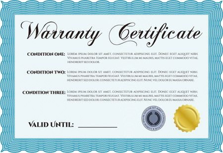 Warranty template. Very Customizable. Complex design. Easy to print. 