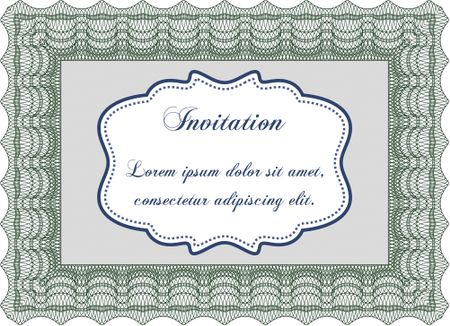 Green invitation template