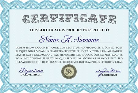 Certificate template or diploma template. Beauty design. Vector pattern that is used in currency and diplomas.Printer friendly. 