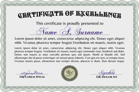 Diploma. Vector pattern that is used in currency and diplomas.With complex background. Sophisticated design. 