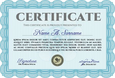 Certificate. With background. Vector pattern that is used in money and certificate.Sophisticated design. 