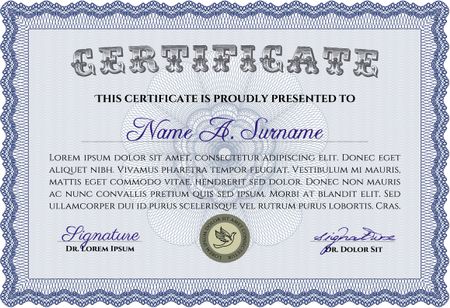 Diploma or certificate template. Superior design. Frame certificate template Vector.With linear background. 