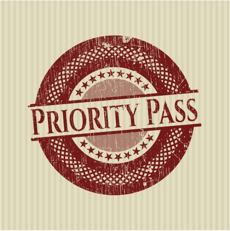 Red priority pass rubber stamp