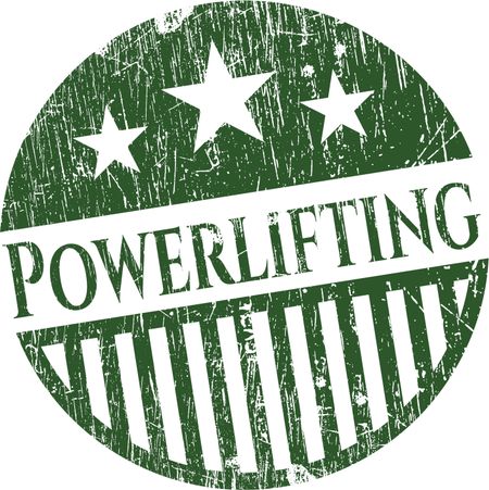 Green powerlifting rubber stamp