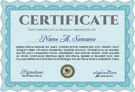 Sample Certificate. With complex background. Beauty design. Vector pattern that is used in money and certificate.