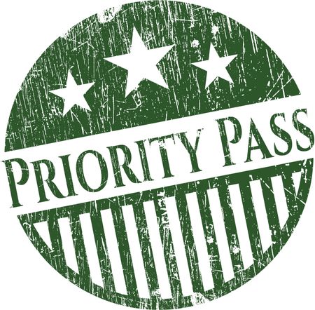 Green priority pass rubber stamp