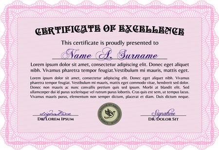Diploma template. Vector pattern that is used in money and certificate.Superior design. With guilloche pattern. 