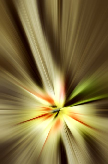 Radial blur of tulip, a flower in spring, with tones of autumn, for background or decoration with motif of identity, ambivalence, or duality