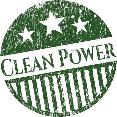 Clean power green rubber stamp