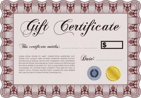 Red gift certificate template